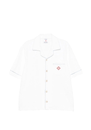 Casablanca logo-embroidered textured-finish shirt - White