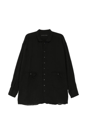 Klasica button-up patch-pocket shirt - Black