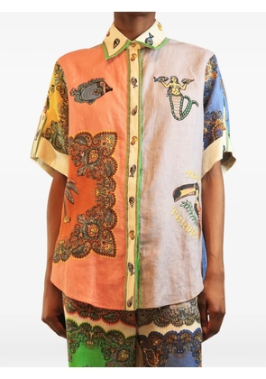 ALEMAIS printed linen shirt - Neutrals