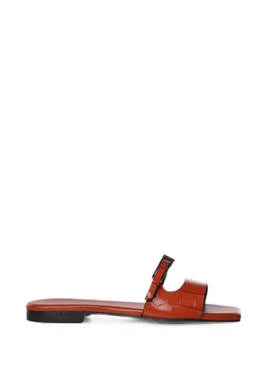 Giuliano Galiano croc-effect buckle-fastening sandals - Red