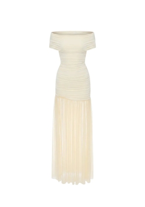 AXEL 113 Selina off-shoulder ruched maxi dress - Neutrals