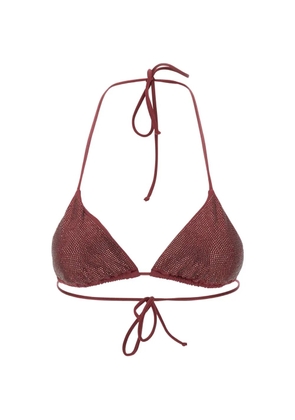 MC2 Saint Barth Annabelle rhinestone-embellished triangle bikini top - Red