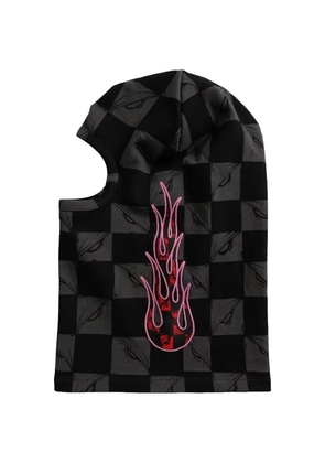 ANTI PROMO Flamher Shiesty check-pattern flame-print balaclava - Black
