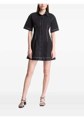 GAP contrast-stitch short-sleeve mini dress - Black