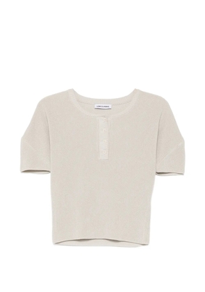 Low Classic puff-sleeve Henley-neck knitted top - Grey