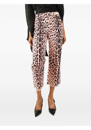 Roberto Cavalli leopard-print cropped jeans - Pink