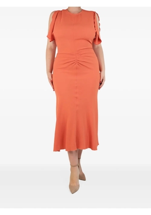 Victoria Beckham ruched midi dress - Orange