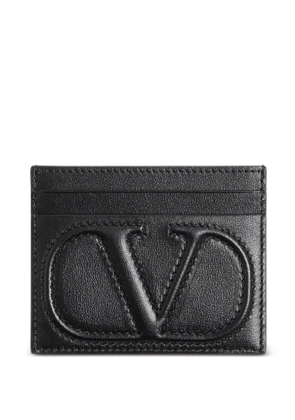 Valentino Garavani VLogo Walk card holder in calfskin - Black