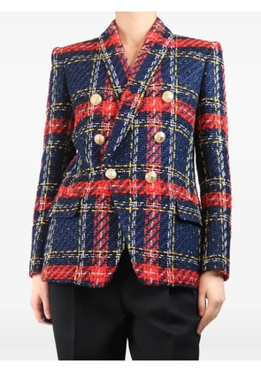 Balmain Pre-Owned button-up tweed jacket - Blue