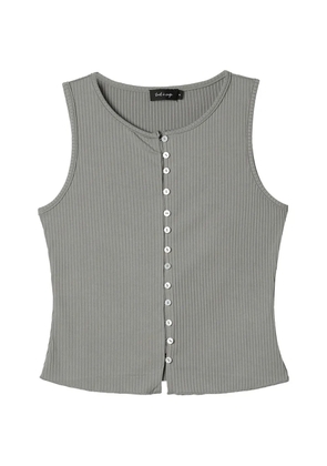 tout a coup ribbed button-front top - Grey