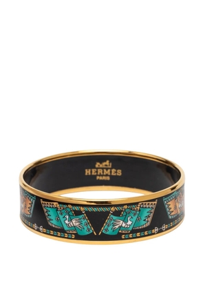Hermès Pre-Owned 20th Century Wide Printed Enamel Bangle 65 costume bracelet - Blue