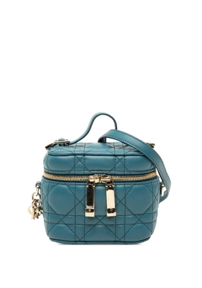 Christian Dior Pre-Owned 2010-2026 Micro Lambskin Cannage Lady Dior Vanity Case satchel - Blue