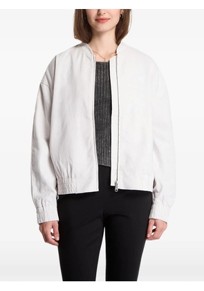 Calvin Klein logo-embroidered bomber jacket - White