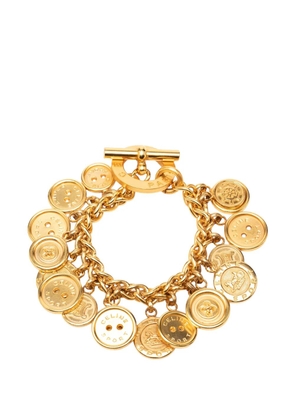 Celine Pre-Owned 2000-2026 Gold Plated Sport Button Medallion Charm Bracelet costume bracelet