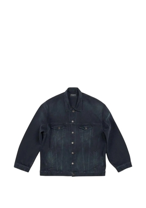 Balenciaga Icon logo-print denim jacket - Grey