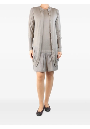 Brunello Cucinelli Vintage fine-knit cardigan and dress set - Grey