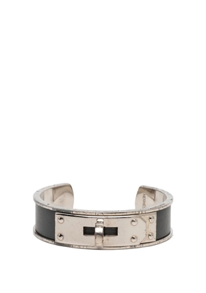 Hermès Pre-Owned 1990-2010 Leather and Palladium Plated Kelly Cuff Bracelet costume bracelet - Black