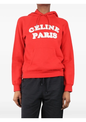Celine Pre-Owned logo-print drawstring hoodie - Red
