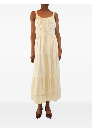 Juliet Dunn embroidered tiered midi dress - Neutrals