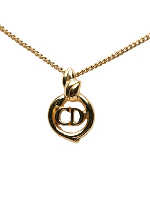 Christian Dior Pre-Owned 2000-2026 Gold Plated CD Logo Pendant Necklace costume necklace