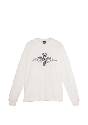 Stüssy skull wings pigment-dyed T-shirt - White