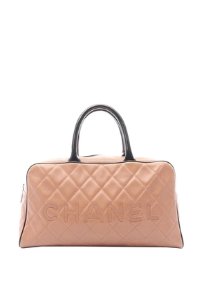 CHANEL Pre-Owned 2000-2002 CC Quilted Caviar Bowler Bag boston bag - Pink