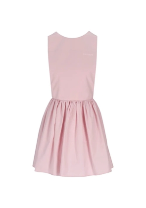 Miu Miu logo-print flared mini dress - Pink