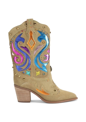 Kurt Geiger London Kensington embellished suede boots - Brown