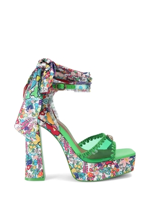 Kurt Geiger London Vinyl tie platform sandals - Green