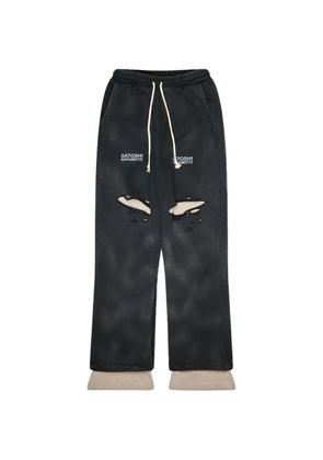 SATOSHI NAKAMOTO Holy Ghost layered track pants - Black