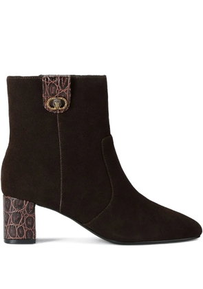 Kurt Geiger London 55mm Chelsea embossed-tab ankle boots - Brown