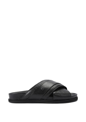 Kurt Geiger London Baron croc-embossed eagle head sandals - Black