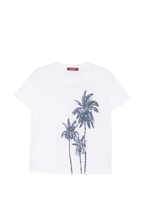 'S Max Mara palm-tree sequin-embellished T-shirt - White