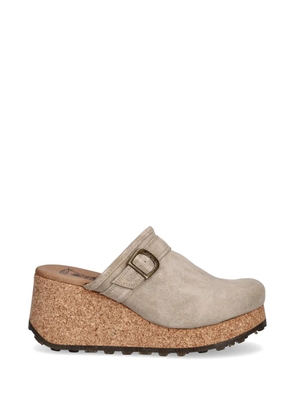 Fly London buckle-detail cork-wedge clogs - Neutrals
