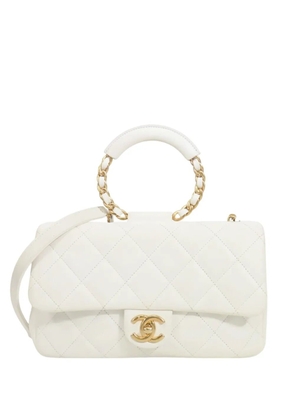 CHANEL Pre-Owned 2019 Medium Lambskin In The Loop Flap satchel - White