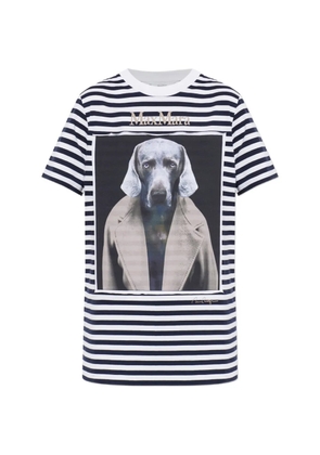 Max Mara striped graphic-print T-shirt - Blue