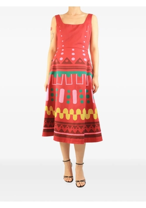 La DoubleJ Sophia sleeveless cotton midi dress - Red