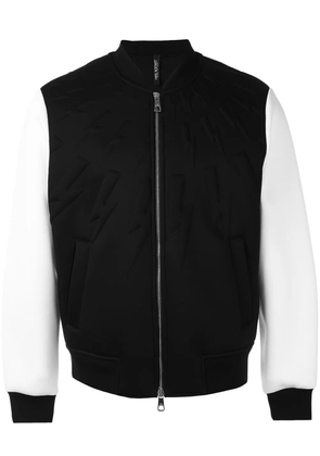 Neil Barrett Fair Isle-lightning zip-up hoodie - Black