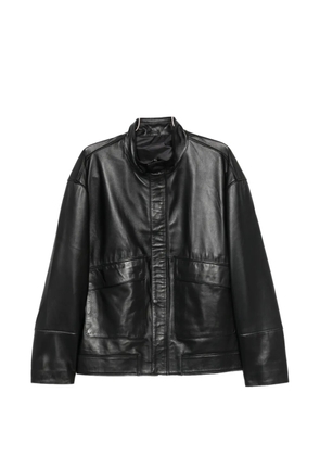 SERGIO MORETTI FIRENZE high-neck leather jacket - Black