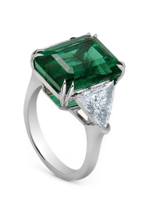 Jewels Aficionado emerald and diamond ring - Silver