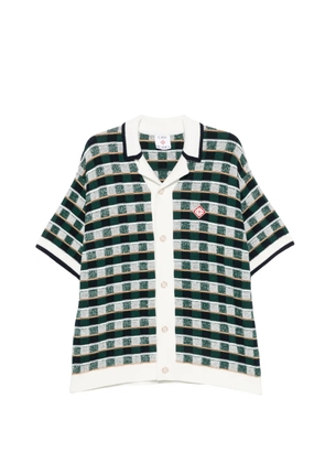 Casablanca check-knit short-sleeve shirt - Green
