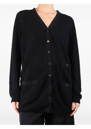 Lafayette 148 button-down V-neck cotton cardigan - Black