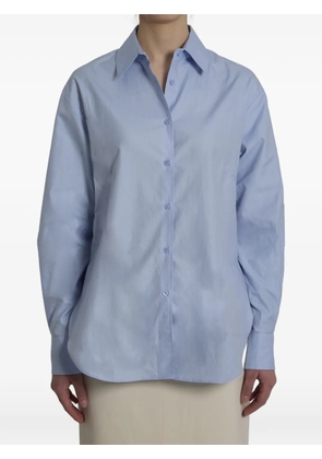 The Frankie Shop logo-embroidered cotton shirt - Blue