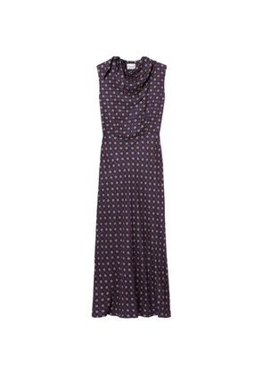 Claudie Pierlot Flowy draped-neck dress - Blue