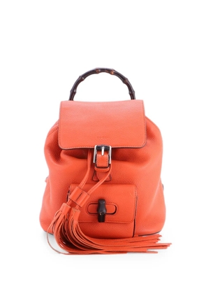 Gucci Pre-Owned Bamboo Tassel Leather Mini backpack - Orange