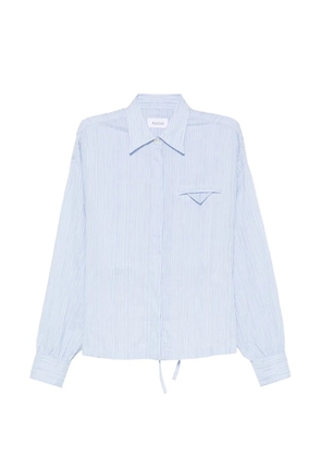 AMISH striped tie-fastening shirt - Blue