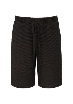 Emporio Armani embossed drawstring shorts - Brown