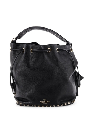 Valentino Garavani Pre-Owned Rockstud Top Handle Leather Medium bucket bag - Black