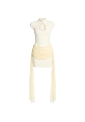 AXEL 113 Khy cut-out draped mini dress - Neutrals