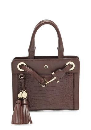 Aigner Vintage Cavallina crocodile-effect handbag - Red